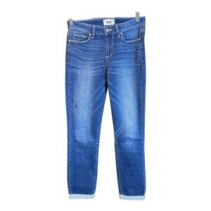 PAIGE‎ Denim Women's Blue Mid Rise Slim Fit Cropped Jeans Cuffed Sz 27